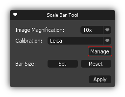 Scale Bar Tool box Manage